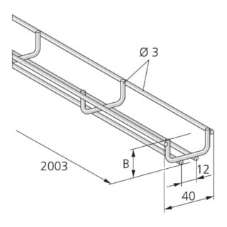 pflitsch Goulotte à treillis GK 40x20 V2A 3 mm 2004 mm