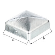 Pfostenkappe 90x90mm eck.flache Form zaponiert GAH Kupfer-1