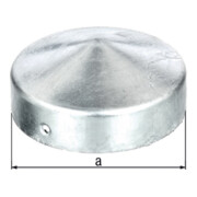 Pfostenkappe D.80mm rd.flache Form TZN GAH-1