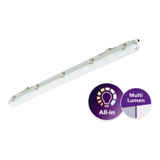 Philips LED-Feuchtraumleuchte 840 L1200mm Polykarbonat grau IP65