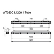 Philips Lighting Feuchtraumleuchte f. 1x LED-Tube WT050C 1xTLED L1200-4