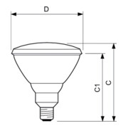 Philips Lighting Lampe chauffante infrarouge E27 240V PAR 38 IR 175 R PAR38/240V-4