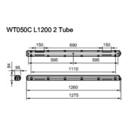 Philips Lighting Luminaire pour pièce humide pour 2x tubes LED WT050C 2xTLED L1200-4