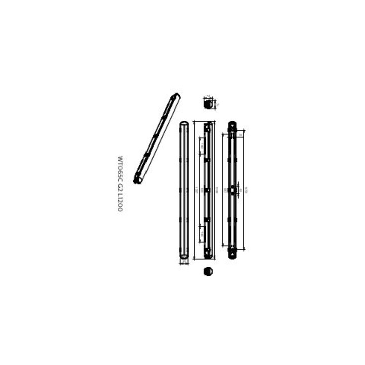 Philips Luminaire LED pour pièces humides 840 L1200mm polycarbonate gris IP65