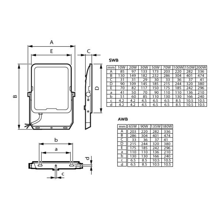 Philips Projecteur LED BVP169 830/840 100W Gris