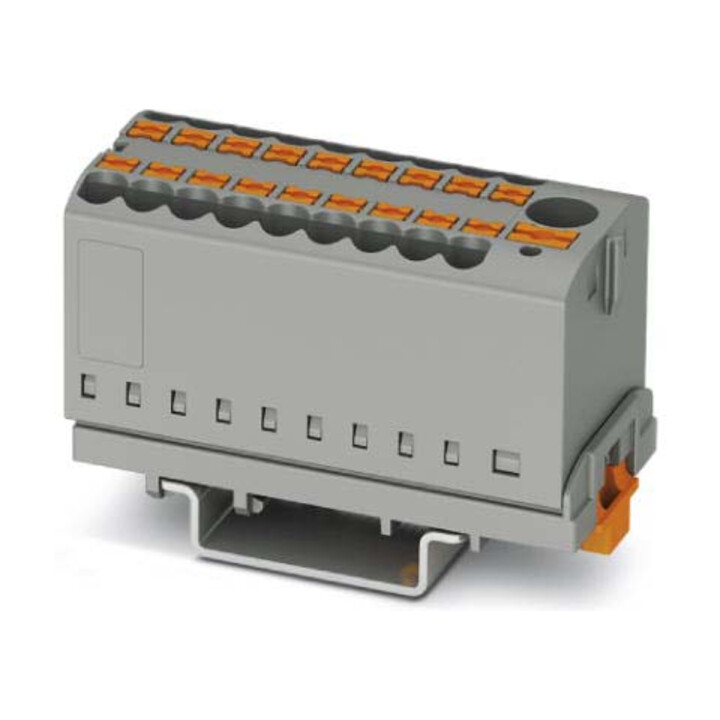 Phoenix Contact Bloc de distribution 0,14-4 mm², gris PTFIX6/12X2,5-NS35GY