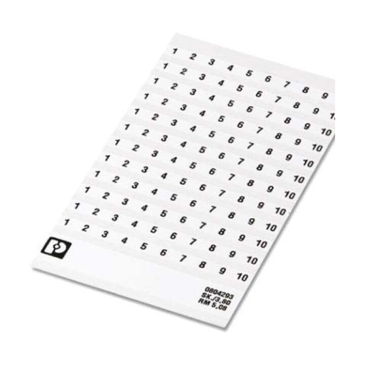 Phoenix Contact Carte d'identification autocollante SK 5,08/3,8 01-10
