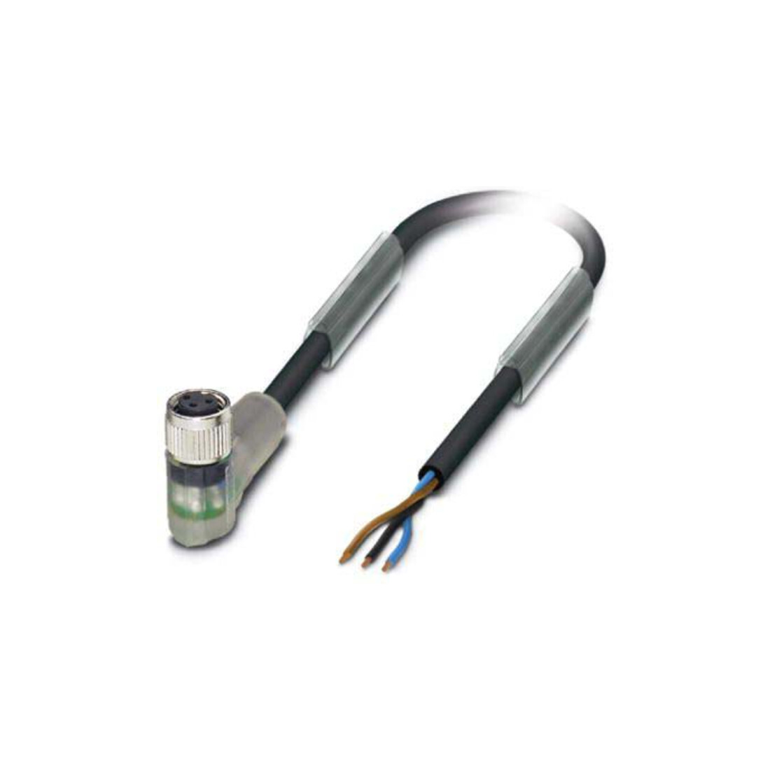 Phoenix Contact Sensor-Kabel, Buchse M8 gewinkelte,3p.,5m SAC3P5,0-PUR/M8FR-2L