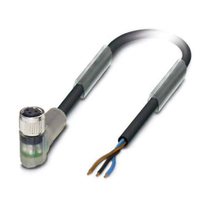 Phoenix Contact Sensor-Kabel, Buchse M8 gewinkelte,3p.,5m SAC3P5,0-PUR/M8FR-2L