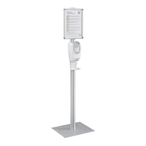 Physioderm Spendersäule, Metall mit DIN A3 Info.-rahmen für Neptune touchless o. Euromat