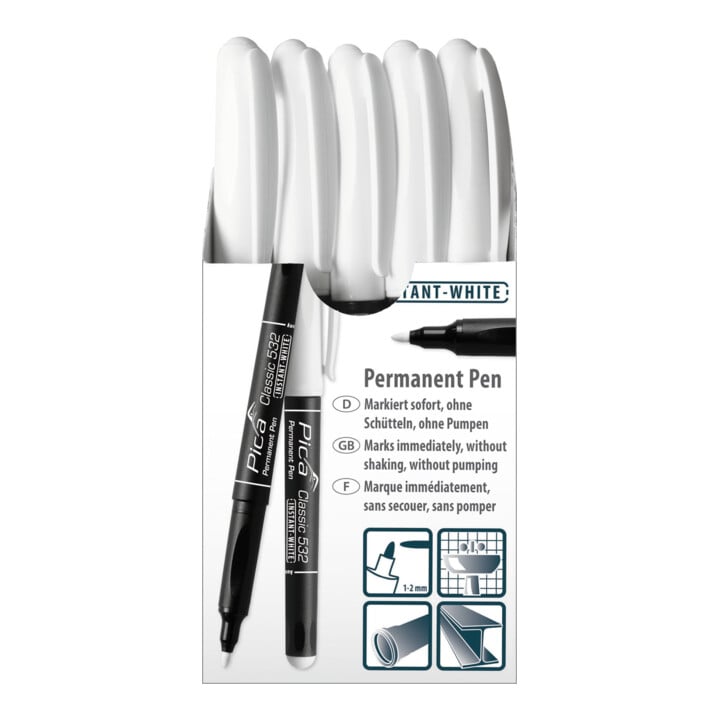 Pica Filzstift INSTANT WHITE 1-2mm weiß wasserfest