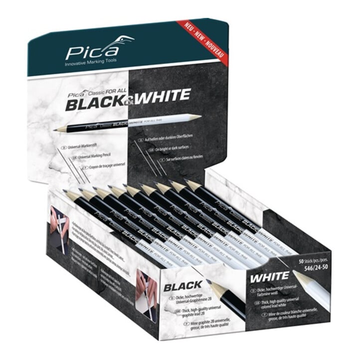 Pica Marker Pen L.24 cm 3 aiguisé à plat des deux côtés pour des surfaces lisses