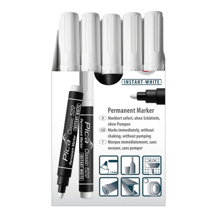 Pica Marqueur permanent INSTANT WHITE 1-4 mm blanc indélébile
