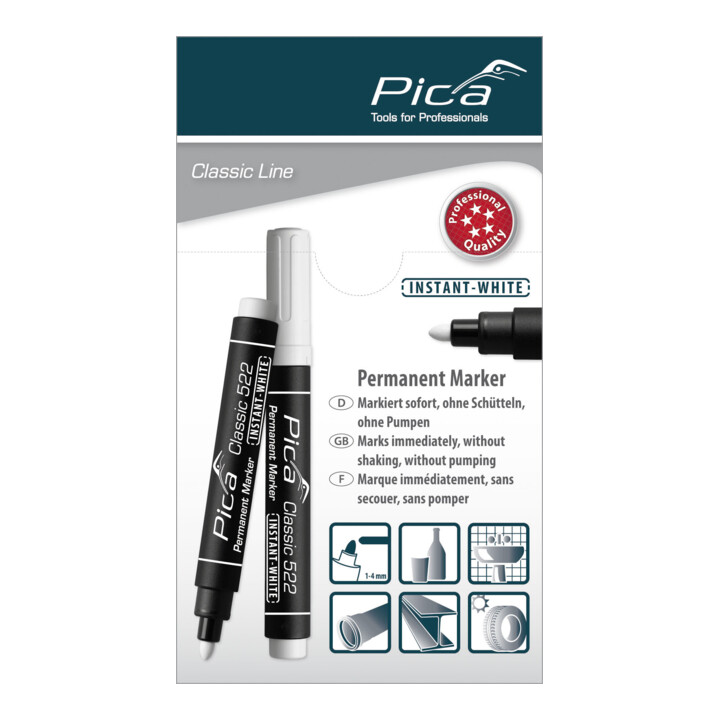 Pica Permanent Marker INSTANT WHITE 1-4mm weiß wasserfest