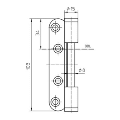 Pièce d'aile V 0037 WF 3 pièces STA vern.