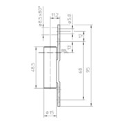 Pièce de dormant V 8000 WF ASR STA nickelé 3 parties huisserie métallique paumelle à visser-4