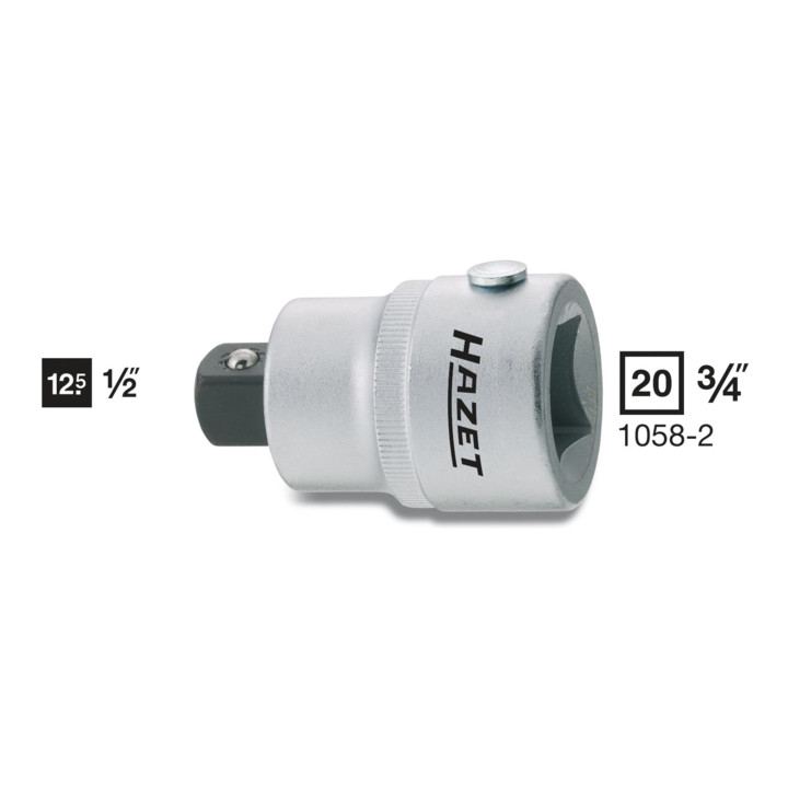Pièce de réduction 1058-2 ∙ Carré creux 20 mm (3/4 pouce) ∙ Carré massif 12,5 mm (1/2 pouce) HAZET