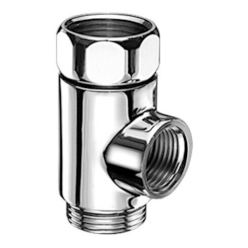 Pièce en T Schell, en vrac avec écrou-raccord, 3/4 chromé