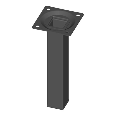 Pied de meuble noir RAL 9005 25x25mm 25x25mm H.150mm panneau
