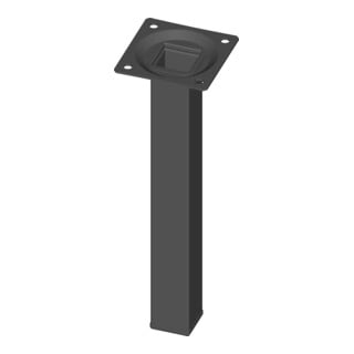 Pied de meuble noir RAL 9005 25x25mm 25x25mm H.200mm panneau