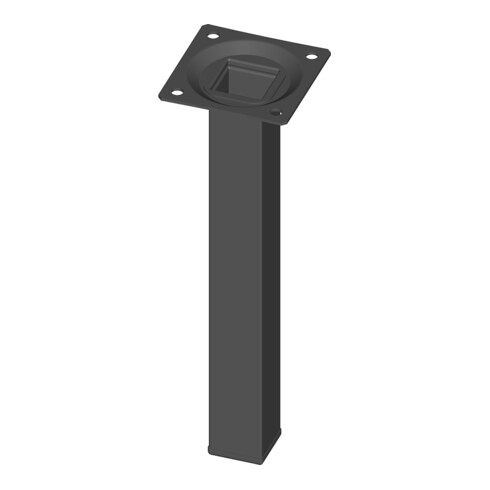 Pied de meuble noir RAL 9005 25x25mm 25x25mm H.200mm panneau