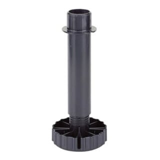 Pied de réglage du socle 061851 en plastique noir 100 mm gamme 89-125 mm Hettich