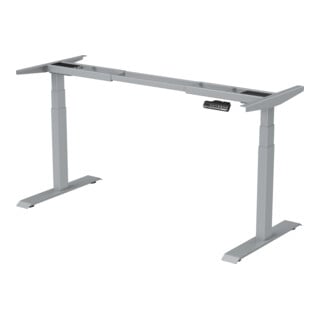 Support de bureau STIER réglable en hauteur électriquement TSR argent avec double moteur pour plateaux 120x60cm à 180x80cm