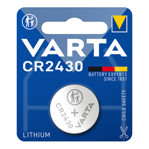 Pile bouton 3 V 280 mAh CR2430 24,5 x 3,0 mm VARTA