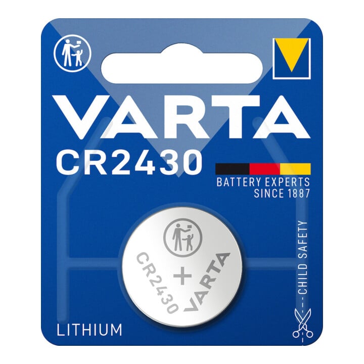 Pile bouton 3 V 280 mAh CR2430 24,5 x 3,0 mm VARTA