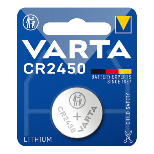 Pile bouton 3 V 560 mAh CR2450 24,5 x 5,0 mm VARTA