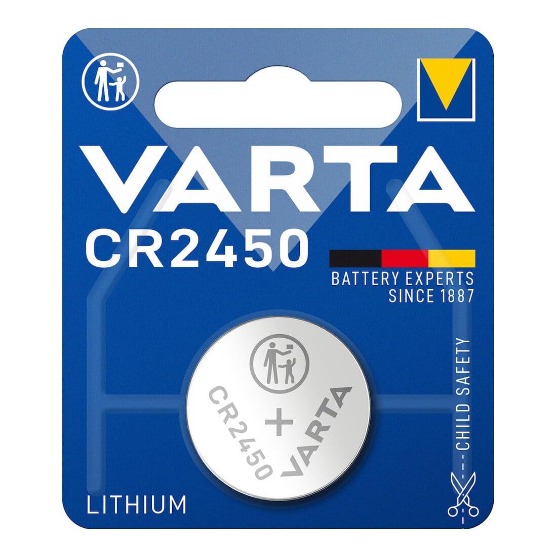 Pile bouton 3 V 560 mAh CR2450 24,5 x 5,0 mm VARTA