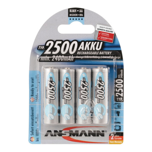 Pile rechargeable ANSMANN maxE 1,2 V 2500 mAh R6-AA-Mignon HR6 4