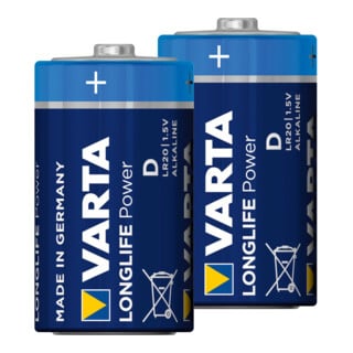 Piles alcalines au manganèse Varta, taille internationale : LR20