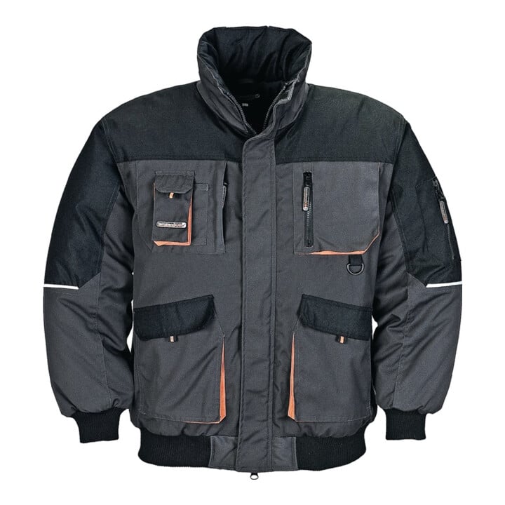 Pilotenjacke Gr.XL dunkelgrau/ schwarz/orange gefüttert 65PES/35CO