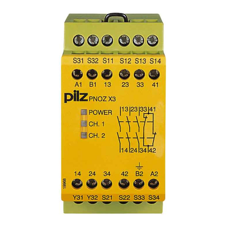 Pilz Dispositif d'arrêt d'urgence 24AC24DC 3n/o1n/c1so PNOZ X3#774310