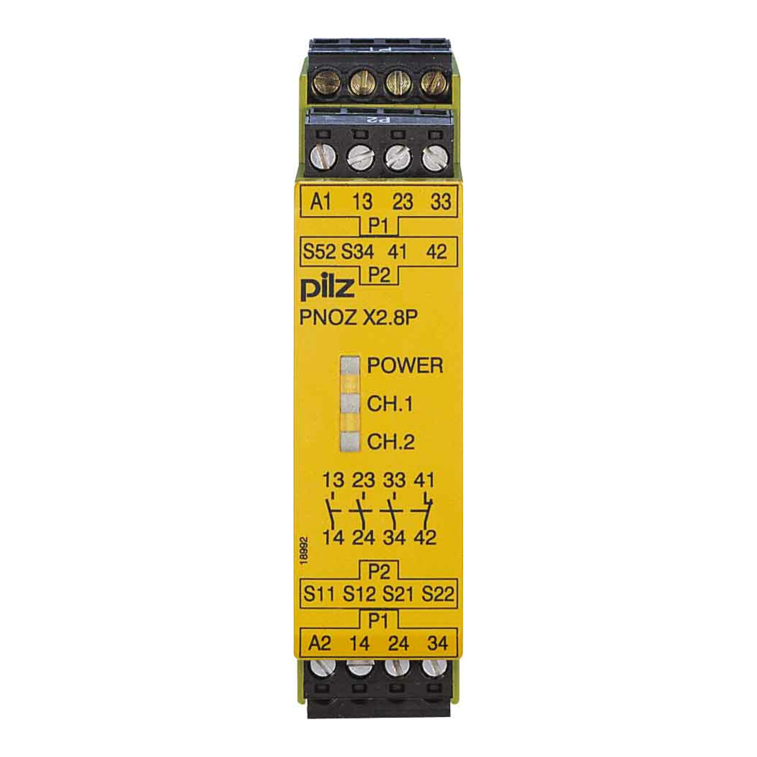 Pilz Dispositif d'arrêt d'urgence 24VAC/DC 3n/o 1n/c PNOZ X2.8P, 777301