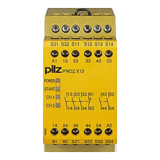 Pilz Dispositif d'arrêt d'urgence 24VDC 5n/o 1n/c PNOZ X13#774549