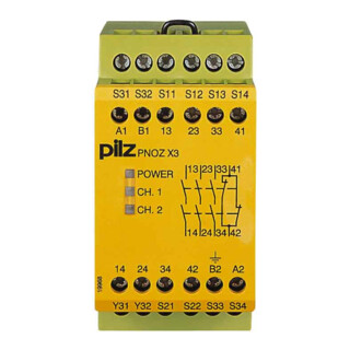Pilz Not-Aus-Schaltgerät 24AC24DC 3n/o1n/c1so PNOZ X3#774310