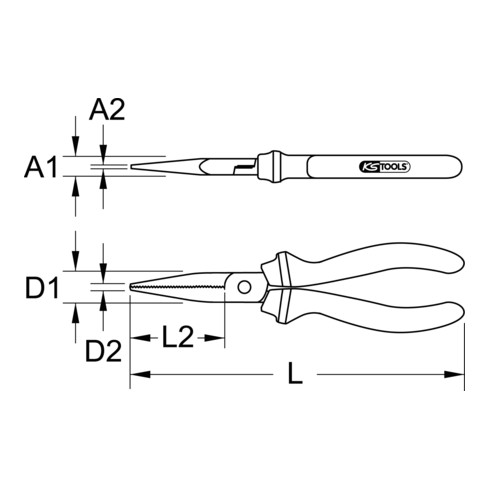 Pince à bec plat ULTIMATEplus, 160 mm