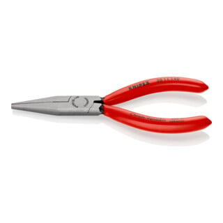 Pince à becs longs L. totale 140 mm forme 1 tête polie longue, plat revêtement e