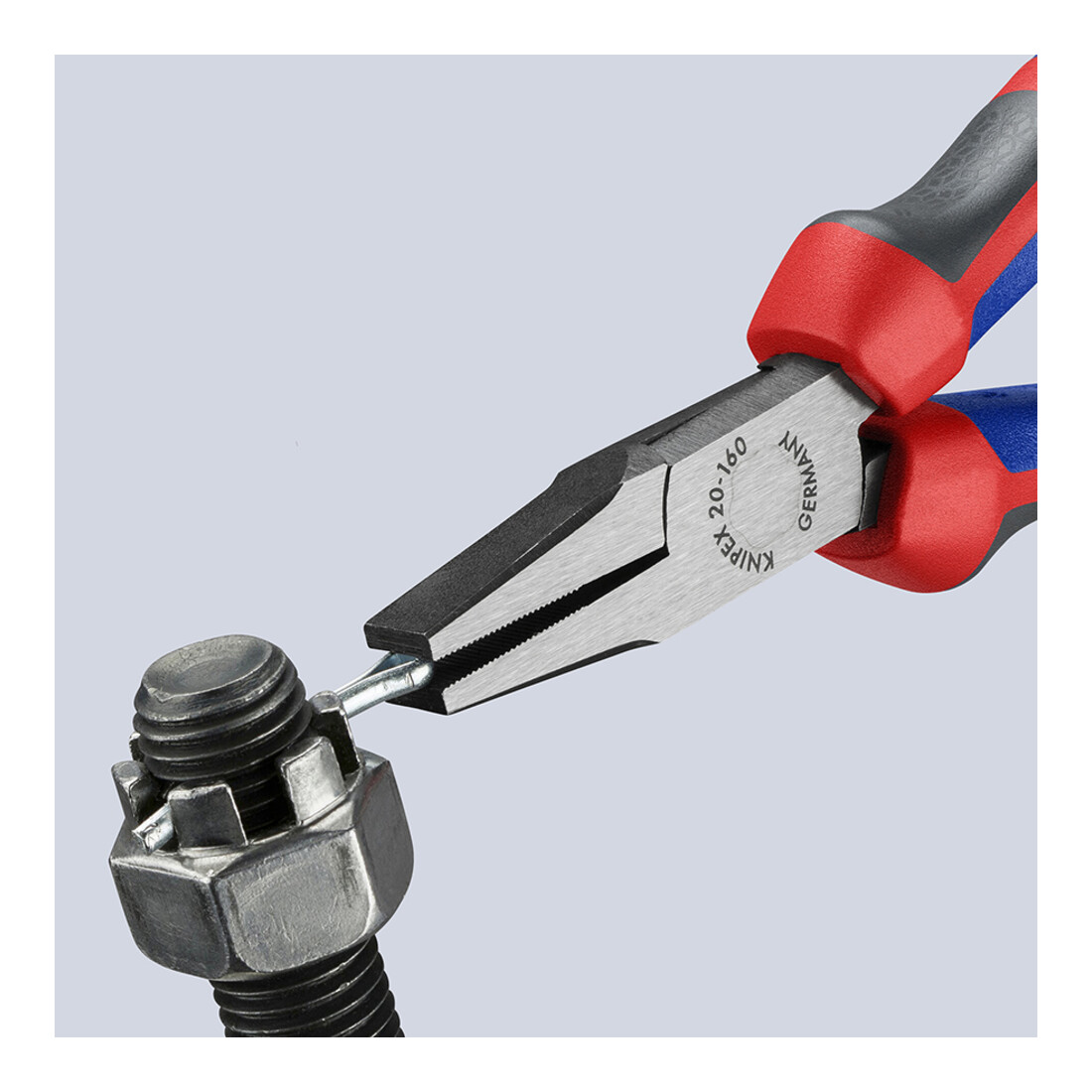 Pince à becs plats DIN ISO 5745 L. totale 160 mm acier à outils spécial tête pol