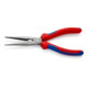 Pince à becs plats, ronds L. 200 mm poli droit gaines bicomposant KNIPEX