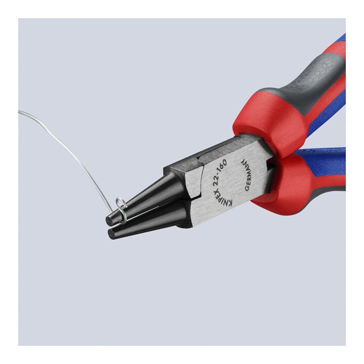 Pince à becs ronds DIN ISO 5745 L. 160 mm tête polie gaines à 2 comp. KNIPEX
