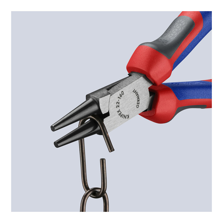 Pince à becs ronds DIN ISO 5745 L. 160 mm tête polie gaines à 2 comp. KNIPEX