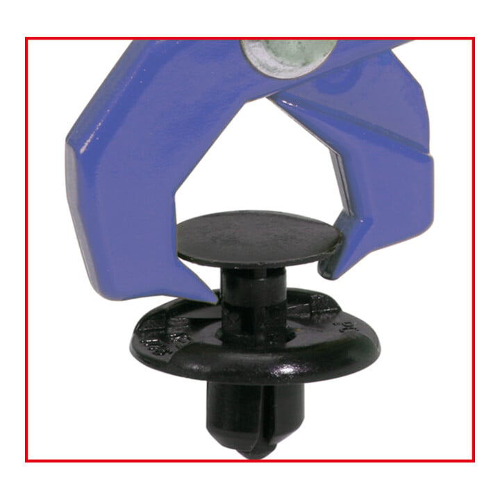 Pince à clips, bleue, droite, 100 mm