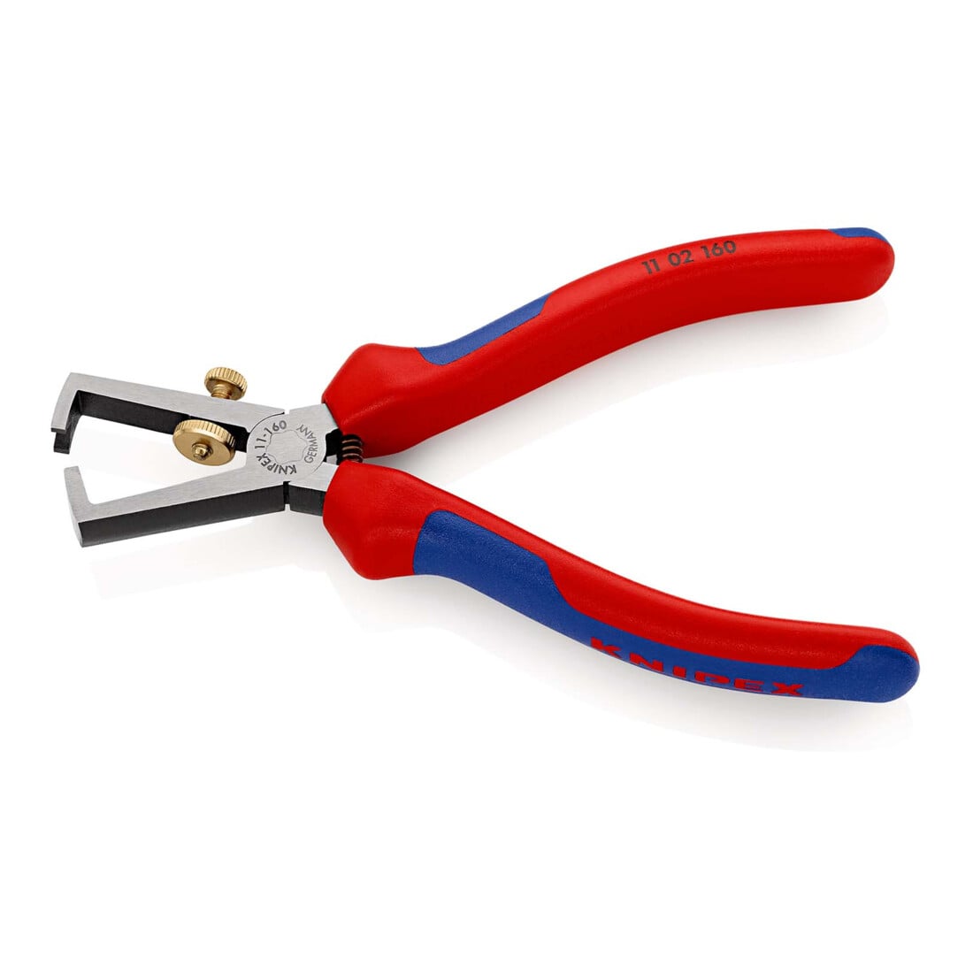 Pince à dénuder L. 160 mm poli gaines bicomposant avec ressort d'ouv. KNIPEX