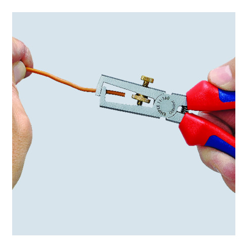 Pince à dénuder L. 160 mm poli gaines bicomposant avec ressort d'ouv. KNIPEX