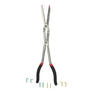 Pince à double articulation KS Tools pour circlip intérieur avec embouts interchangeables