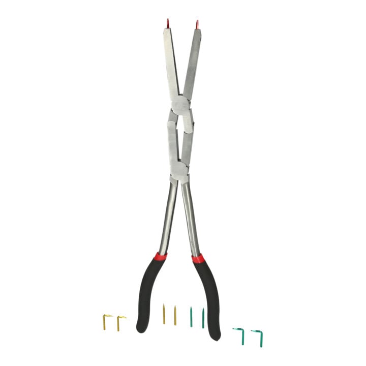 Pince à double articulation KS Tools pour circlip intérieur avec embouts interchangeables