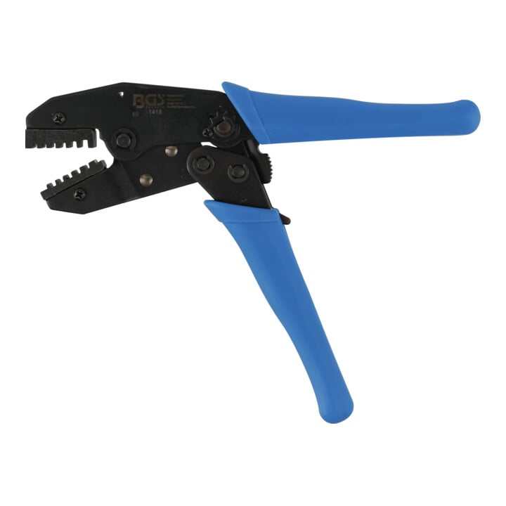 Pince à sertir et dénuder avec fonction cliquet pour cosses de câble 0,5 - 4 mm² BGS